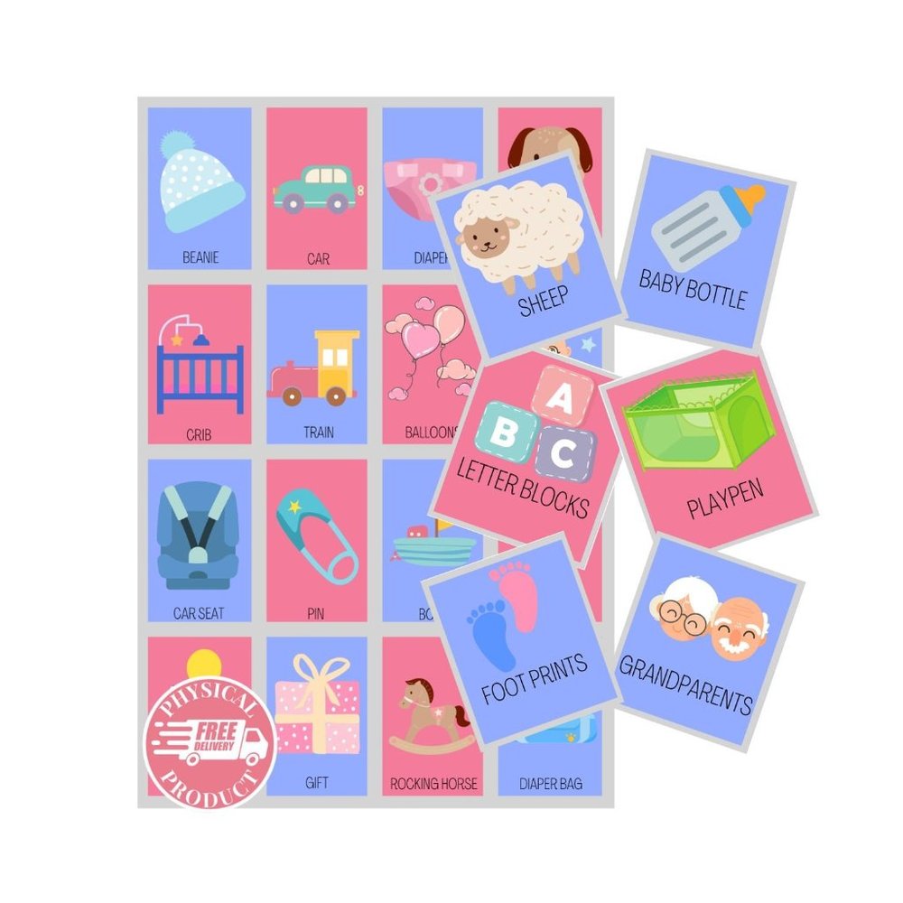 Baby Shower Games - 50 Boards Boy Girl - Baby Gender Reveal Games - Party Favors